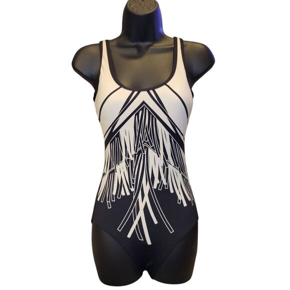 TOGS WOMENS SWIMSUIT SIZE 6 BLACK AND WHITE - Picture 1 of 7